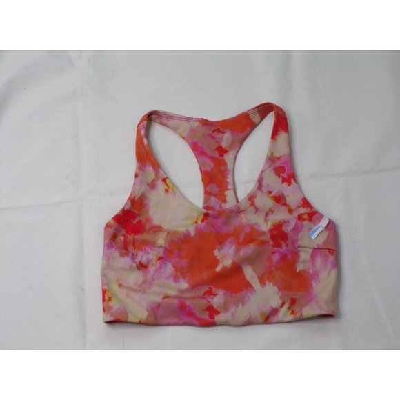Zella Studio Lite Longline Sports Bra Orange Print Small NEW $39 - Picture 6 of 9